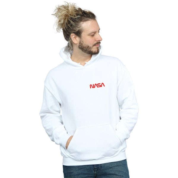 NASA Modern Logo Chest Hoodie 3XL Vit White 3XL