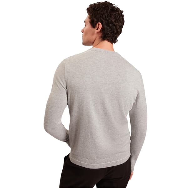 Ted Baker Herrtröja med chevronmönstrad ribbad krage och lång ärm S Ljusgrå Light Grey S