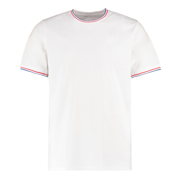 Kustom Kit Herr Tipped Fashion T-Shirt M Vit/Röd/Royalblå White/Red/Royal Blue M