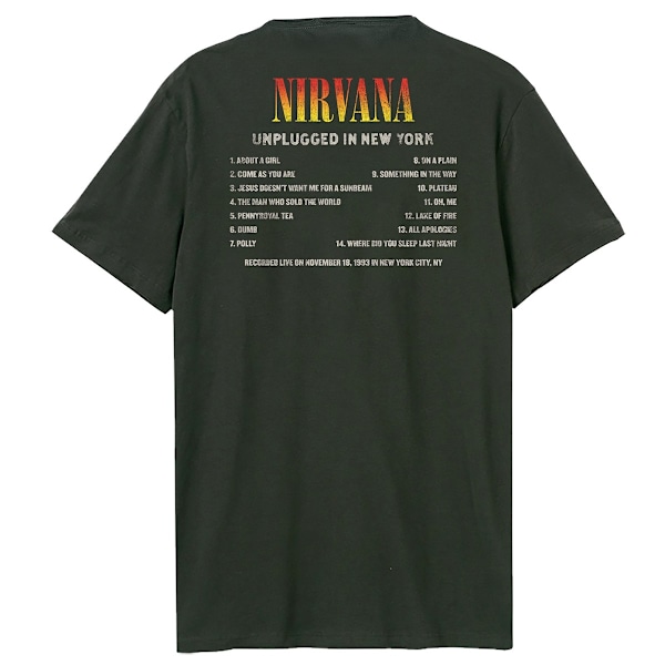 Amplified Unisex Vuxen Unplugged In New York Nirvana T-shirt M Charcoal M