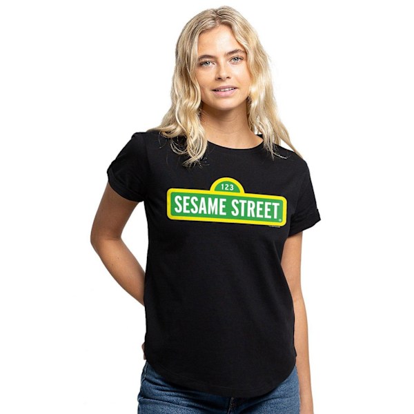 Sesame Street Dam/Dam T-shirt med logotyp XL Svart Black XL