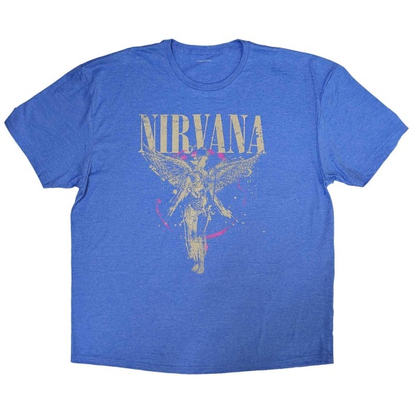 Nirvana Unisex Vuxen T-shirt i utero bomull L Ljusblå Light Blue L