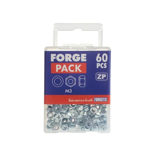 Forgefix Sexkantmuttrar med nyloninsatser, Zp M3 ForgePack 60 Multi Colour M3 ForgePack 60