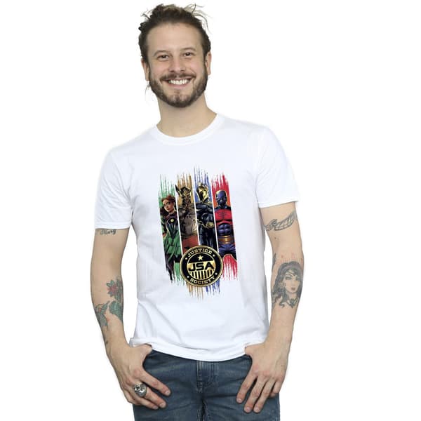 DC Comics Herr Black Adam JSA Guld Emblem T-Shirt S Vit White S