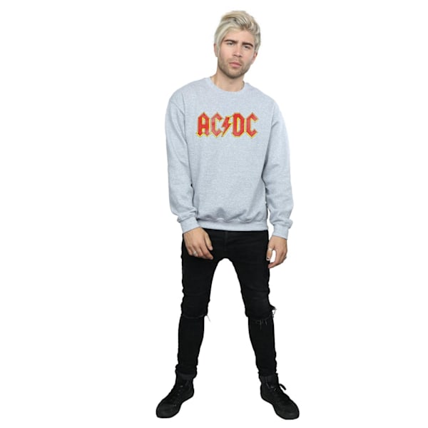 AC/DC Herr Distressed Logo Bomullströja 3XL Sports Grey Sports Grey 3XL