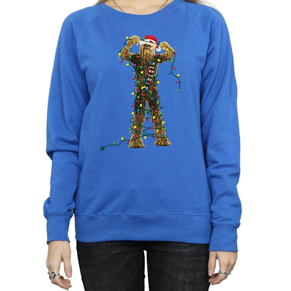 Star Wars Dam/Damer Chewbacca Julbelysning Sweatshirt X Royal Blue XXL