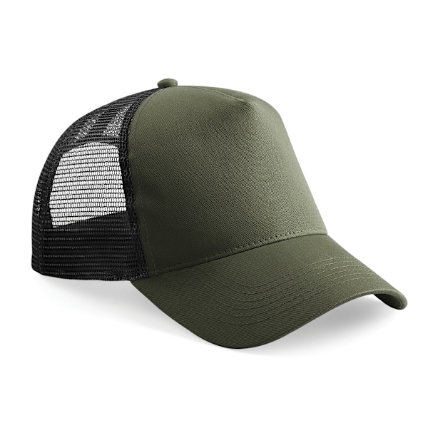 Beechfield Herr Halv Mesh Trucker Cap / Huvudbonad (2-pack) På Olive Green/Black One Size