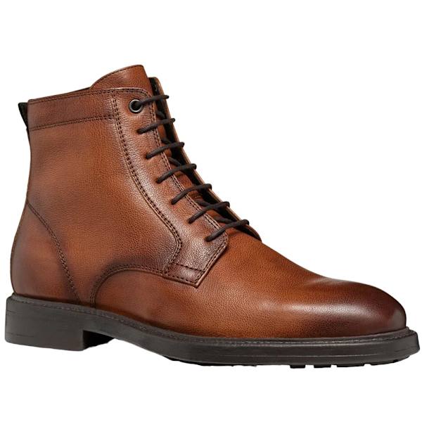 Geox Herr Tiberio Lackläder Ankel Snörstövlar 7 UK Cogna Cognac 7 UK