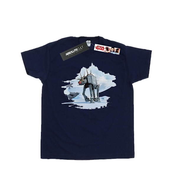 Star Wars Girls Christmas AT-AT Reindeer Bomull T-shirt 5-6 år Navy Blue 5-6 Years