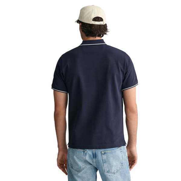 Gant Herr Broderad Pikétröja S Evening Blue Evening Blue S