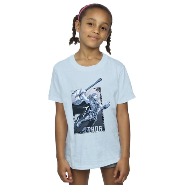 Marvel Girls Thor Love And Thunder Attack Bomull T-shirt 12-13 Baby Blue 12-13 Years