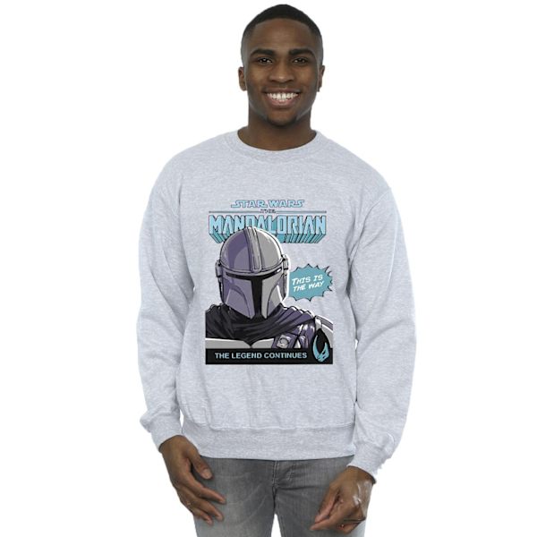 Star Wars The Mandalorian Herr Mando Comic Cover Sweatshirt L S Sports Grey L