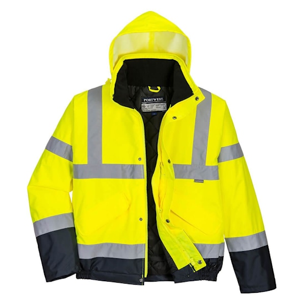 Portwest Herr Kontrast Hög Synlighet Vinter Bomberjacka M Gul/Marinblå Yellow/Navy M