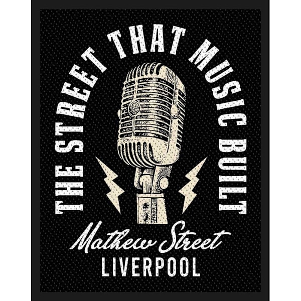 Rock Off Mathew St Mic Street That Music Built Patch One Size B Black/White One Size