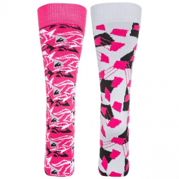 Trespass Rockies skidstrumpor för barn/barn (paket med 2) 12-3 barn Platinum/Pink Lady 12-3 Child UK