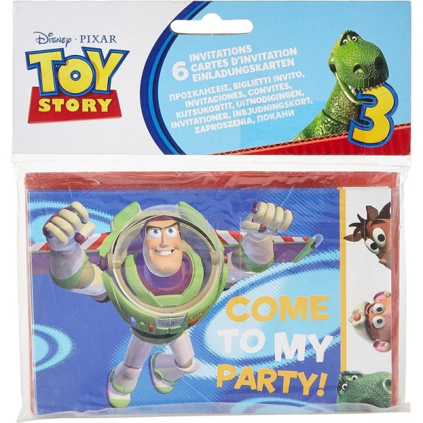 Toy Story 3 Kom till min fest! Inbjudningar (6-pack) En storlek Multicoloured One Size