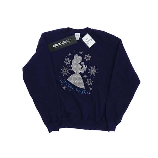 Disney Princess Dam sweatshirt med Belle i vintersiluett för kvinnor Navy Blue XXL