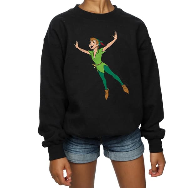 Peter Pan Flickor Klassisk Flygande Bomullströja 7-8 År Svart Black 7-8 Years