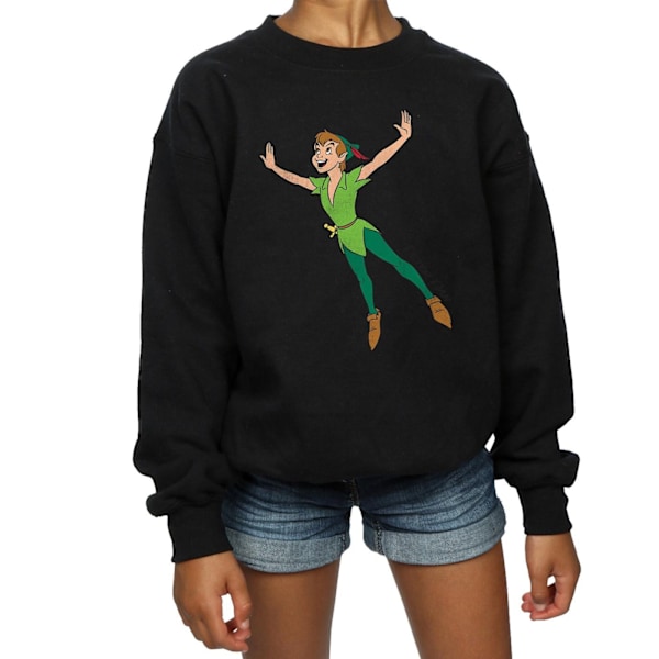 Peter Pan Girls Classic Flying Cotton Sweatshirt 5-6 år Svart Black 5-6 Years