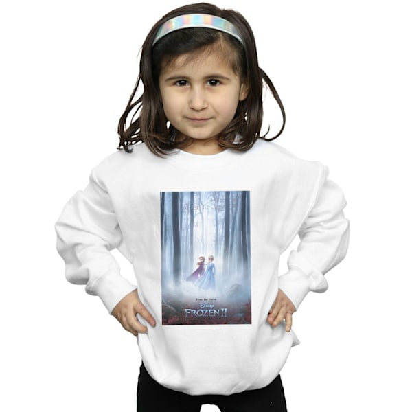 Disney Girls Frozen 2 Film Affisch Sweatshirt 7-8 År Vit White 7-8 Years