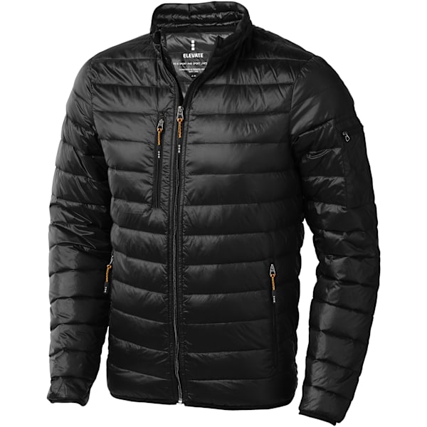 Elevate Mens Scotia Light Down Jacket M Solid Black Solid Black M