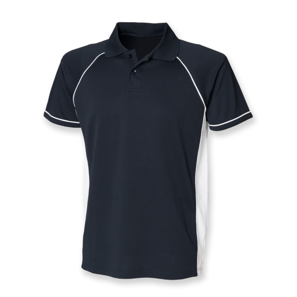 Finden & Hales Mens Panel Performance Sports Polo T-Shirt S Nav Navy/White S