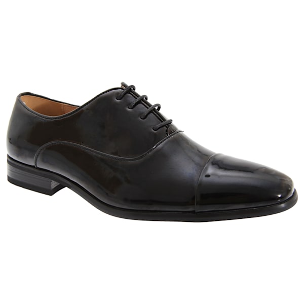 Goor herr Pleated Cap Oxford Tie Patent skor 7 UK Black Patent Black Patent 7 UK