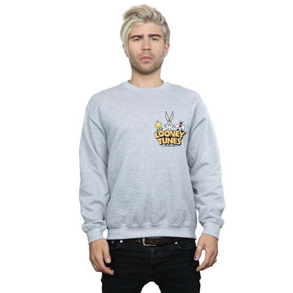 Looney Tunes Mens Group Faux Pocket Sweatshirt 4XL Sports Grey Sports Grey 4XL