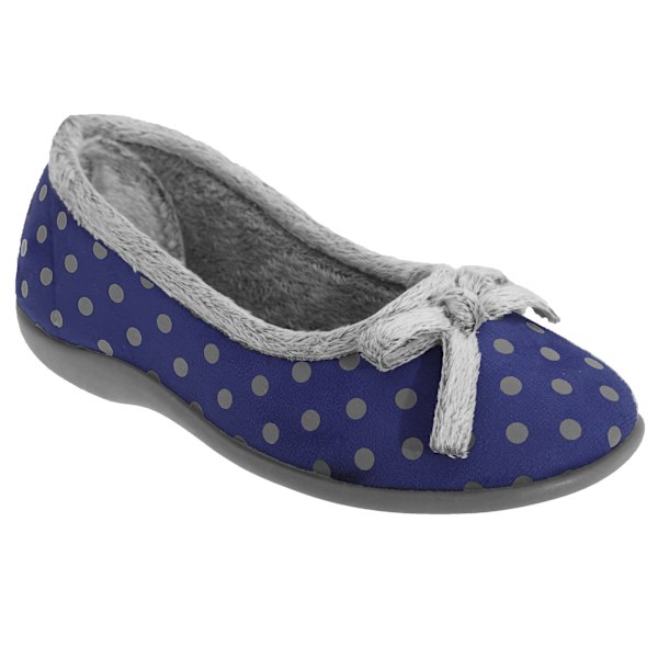 Sleepers Dam/Kvinnor Louise Prickiga Tofflor med Rosett 8 UK Marinblå Navy 8 UK