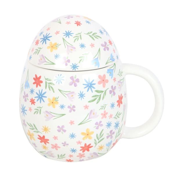 Something Different Någon Kanin Älskar Dig Äggformad med Blomstermönster White/Multicoloured One Size