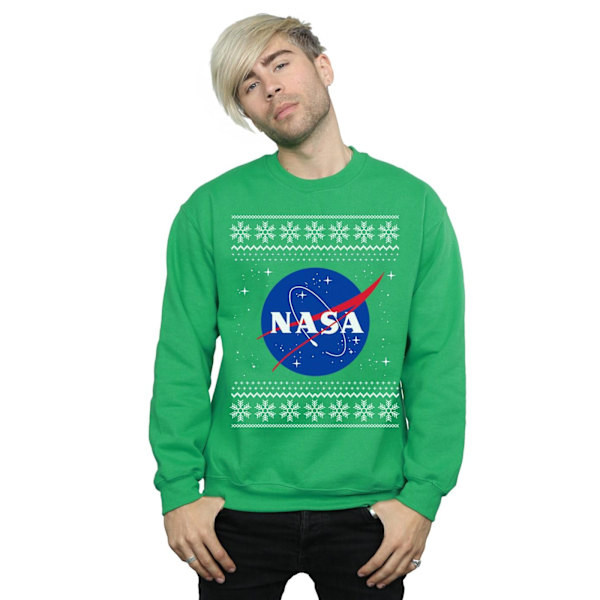 NASA Classic Fair Isle Sweatshirt M Irish Green för män Irish Green M