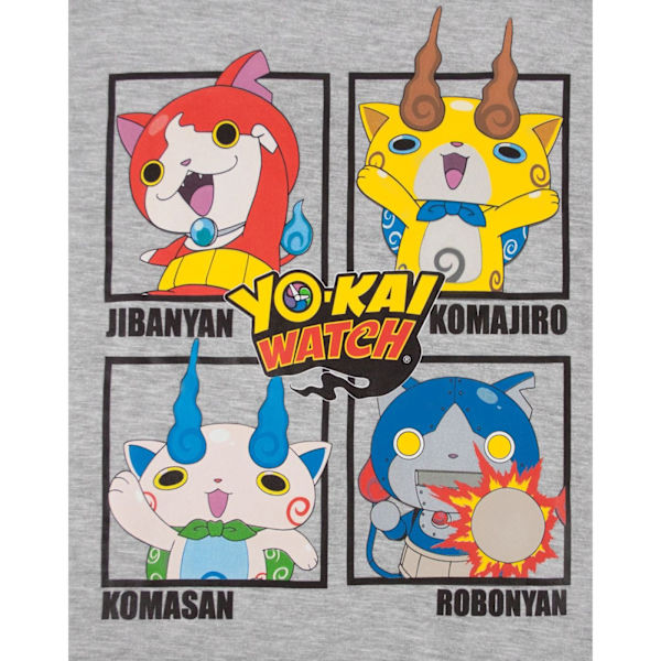Yo-Kai Watch Pyjamas för Barn med Karaktärsmönster, Lång, 4 År Grey 4 Years
