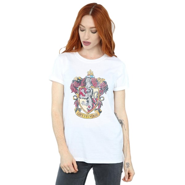 Harry Potter Dam/Damer Gryffindor Distressed Crest Bomull B White L