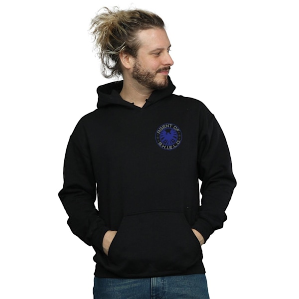 Marvel Herr Agents Of SHIELD Brösttryck Hoodie 4XL Svart Black 4XL
