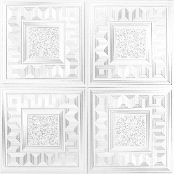 Belgravia blåst grekisk nyckel målbar texturerad tapet 10m x 53 White 10m x 53cm