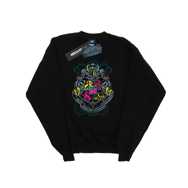 Harry Potter Neon Hogwarts Crest Sweatshirt för flickor 7-8 år Bla Black 7-8 Years