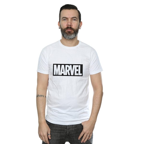 Marvel herr Outline bomull logotyp T-shirt XXL vit White XXL