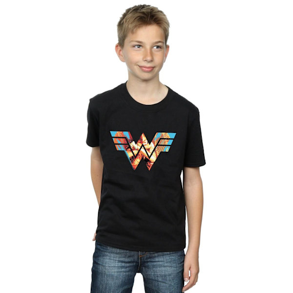 DC Comics Boys Wonder Woman 84 Symbol Crossed Arms T-Shirt 12-1 Black 12-13 Years