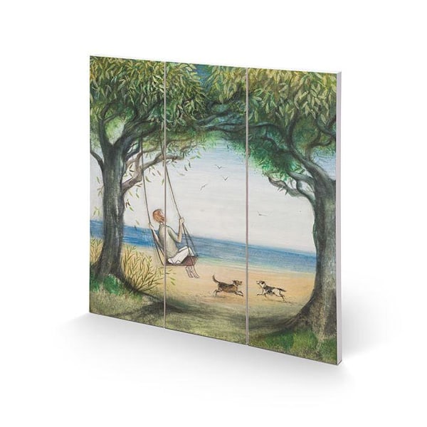 Joe Ramm Up In The Air So Blue Square Trä Tryck 30cm x 30cm Mu Multicoloured 30cm x 30cm