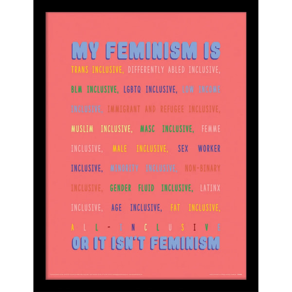 The Peach Fuzz My Feminism Print 40cm x 30cm Peach/Blue Peach/Blue 40cm x 30cm