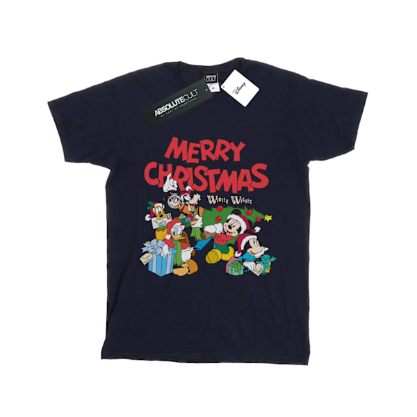 Disney Boys Mickey And Friends Winter Wishes T-Shirt 7-8 år Navy Blue 7-8 Years