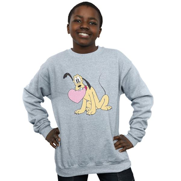 Disney Boys Pluto Love Heart Sweatshirt 12-13 år Sports Grey Sports Grey 12-13 Years