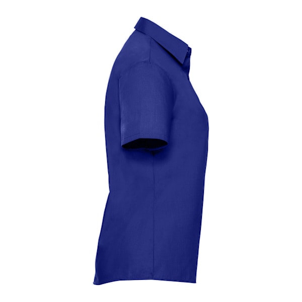 Russell Collection Dam/Kvinnor Poplin Lätt-Skötsel Kortärmad Bright Royal Blue XS