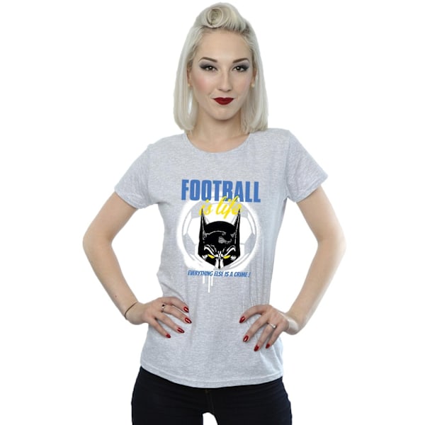 DC Comics Dam/Kvinnor Batman Fotboll är Livet Bomull T-shirt Sports Grey L