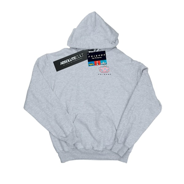 Friends Herr Kaffe Kopp Bröst Tryck Hoodie L Sports Grey Sports Grey L