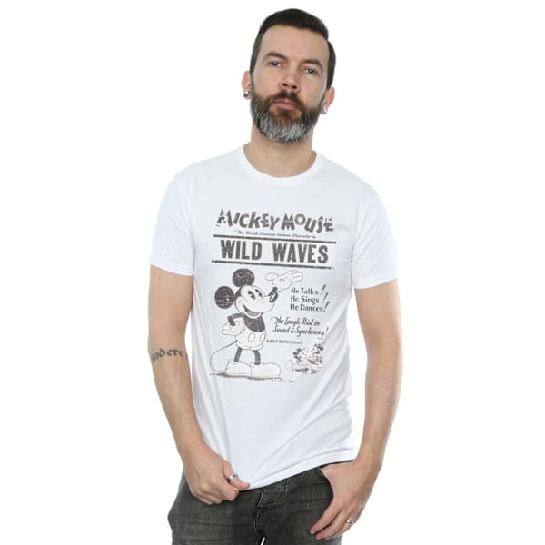 Disney Herr Mickey Mouse Making Waves T-shirt M Vit White M