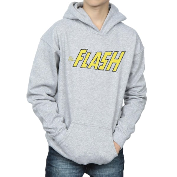 DC Comics Boys Flash Crackle Logo Hoodie 9-11 år Sports Grey Sports Grey 9-11 Years