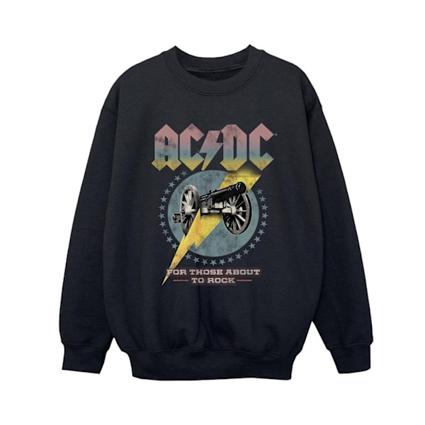 ACDC Boys For Those About To Rock Sweatshirt 9-11 År Svart Black 9-11 Years