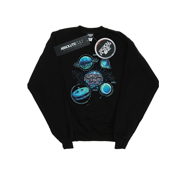 Ready Player One Tjej Universum Karta Sweatshirt 12-13 År Svart Black 12-13 Years