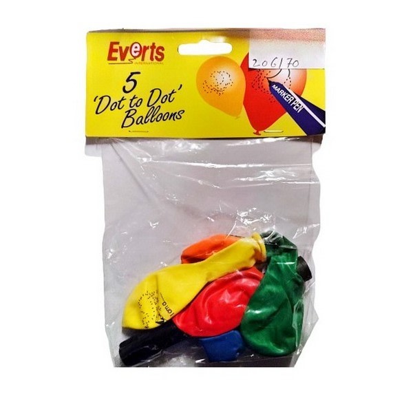 Everts Latex Dotted Balloon Kit (Förpackning med 5) One Size Multicolou Multicoloured One Size
